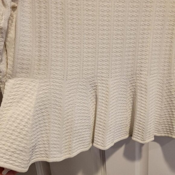 St. John knit three-quarter length sleeve peplum top - Picture 3 of 7